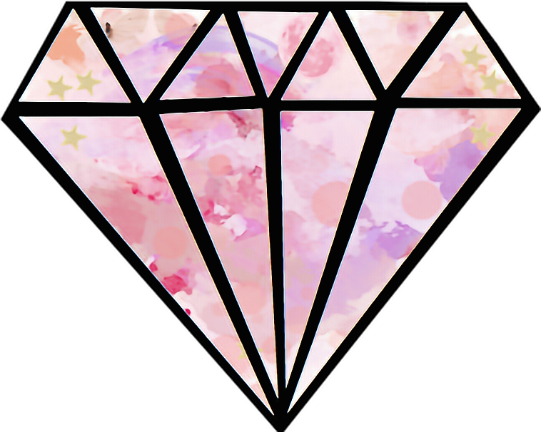 Diamond Tumblr Flower Cool Sticker Suspence Mad Png - Cute Diamond (758x606), Png Download