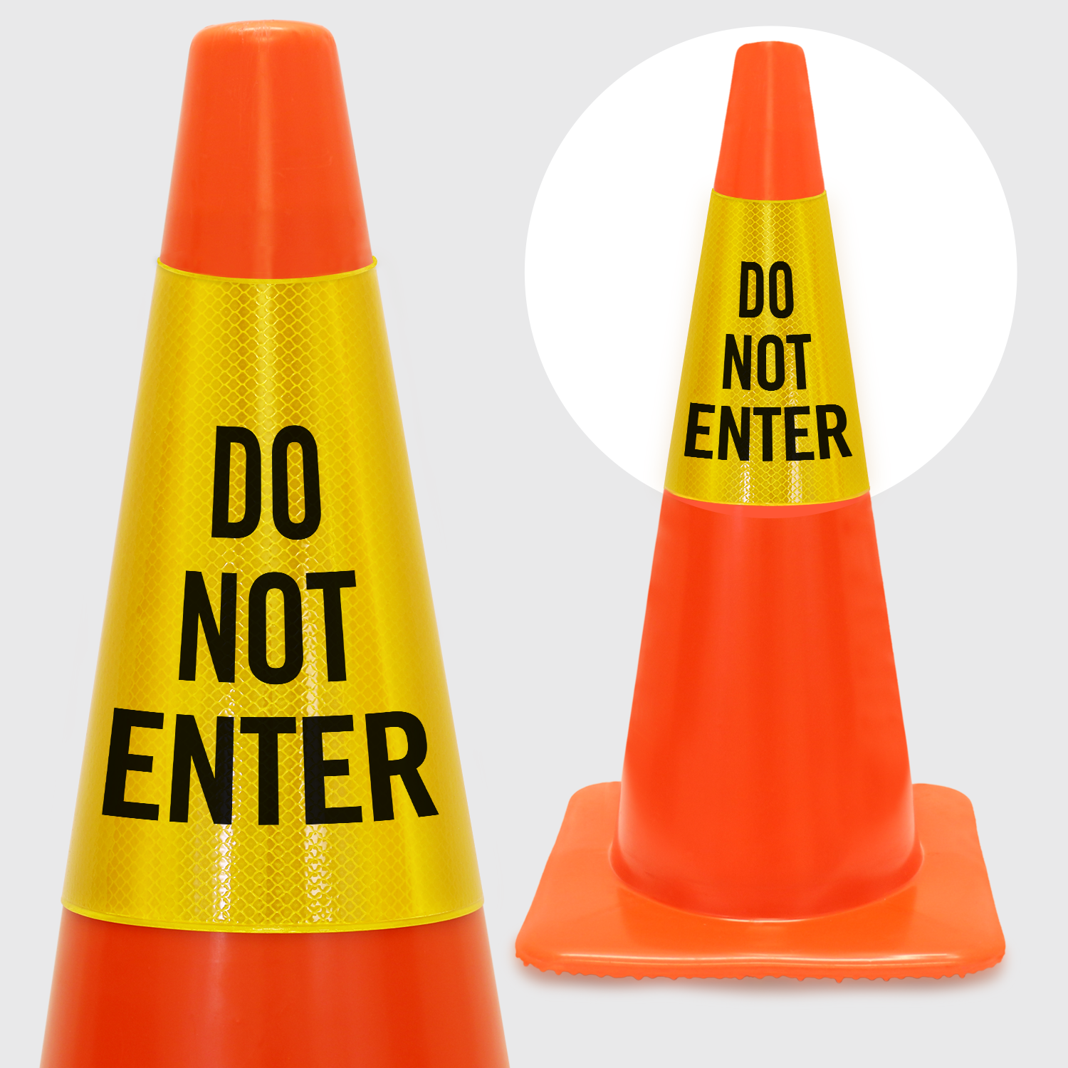 Do Not Enter Cone Collar - Sign (1500x1500), Png Download