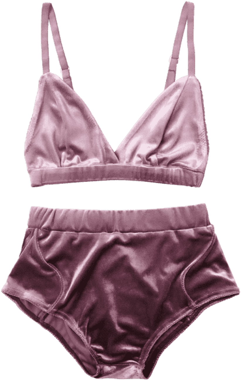 Report Abuse - Velvet Underwear And Bra Set (1024x1365), Png Download