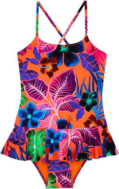Girls Frills One Piece Swimsuit Porto Rico - Maillot (766x766), Png Download