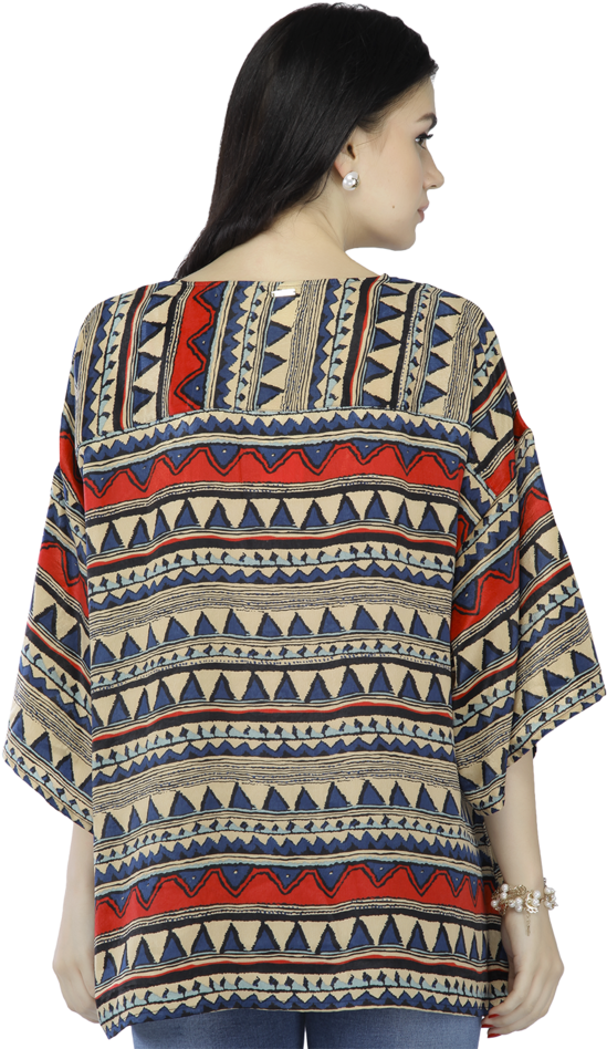 Women Tribal Print Shrug - Cardigan (640x960), Png Download