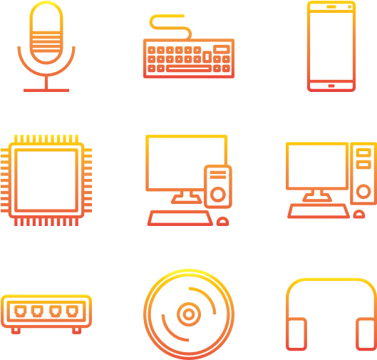 Computer Device - Orange (600x564), Png Download
