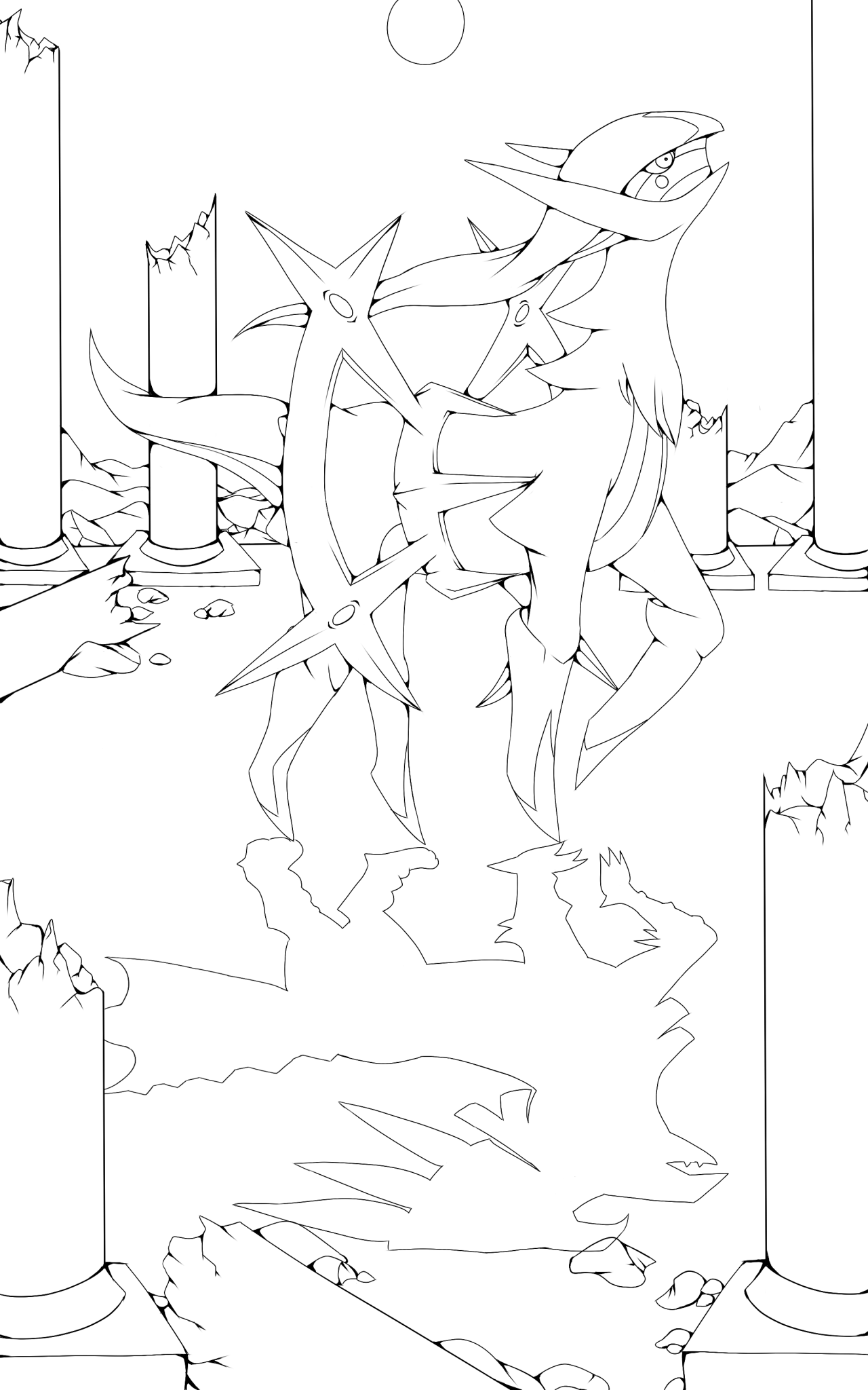 Shadowofarceus - Line Art (1280x2048), Png Download