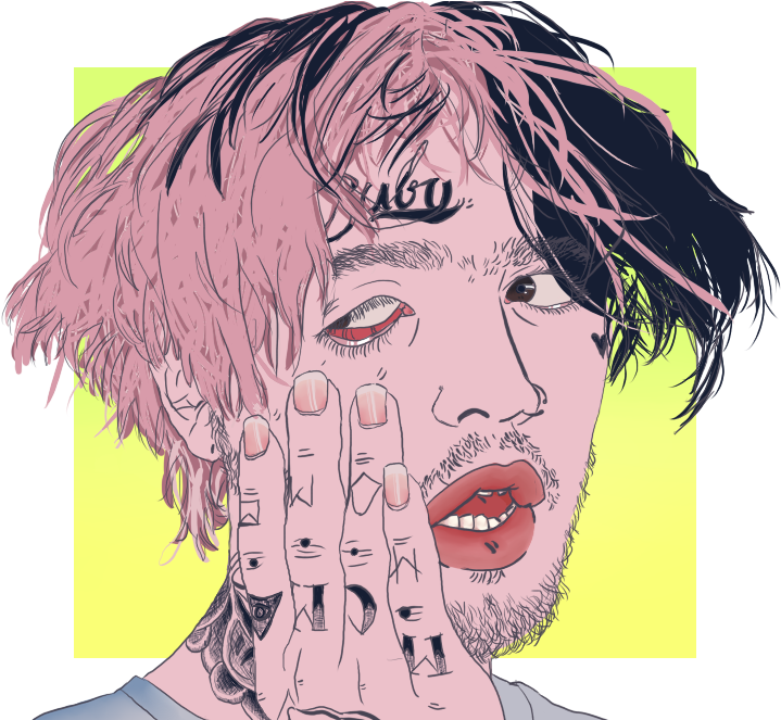 Lil Peep Art Fan Art (750x670), Png Download