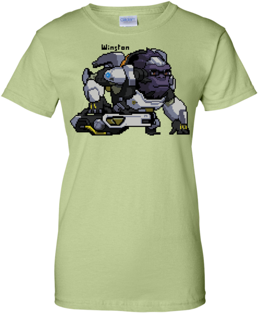 Overwatch Shirt Winston Pixel Name Watchauto - T-shirt (1024x1024), Png Download