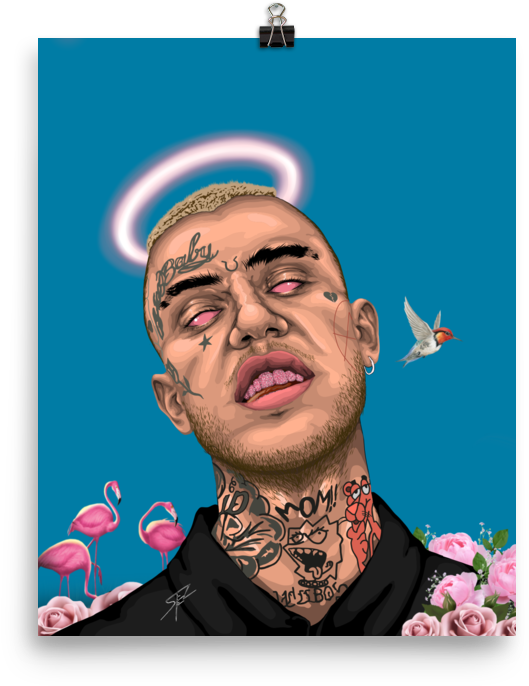 Lil Peep Fan Art (1000x1000), Png Download