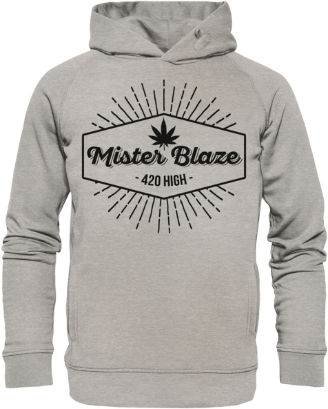 Mr Blaze Classic 420 High Organic Hooded Sweat - Sweatshirt (566x600), Png Download