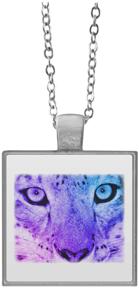 Silver Square Necklace Mockup (600x600), Png Download