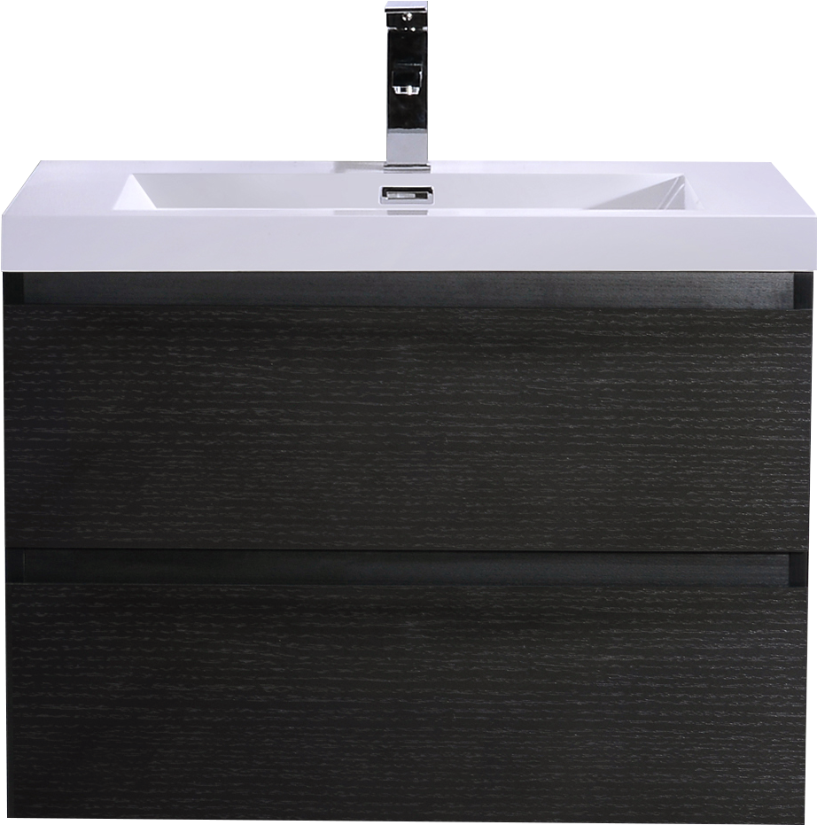 New York Zb 30" Black Wood Wall Hanging Modern Bathroom - Bathroom Sink (1210x1209), Png Download