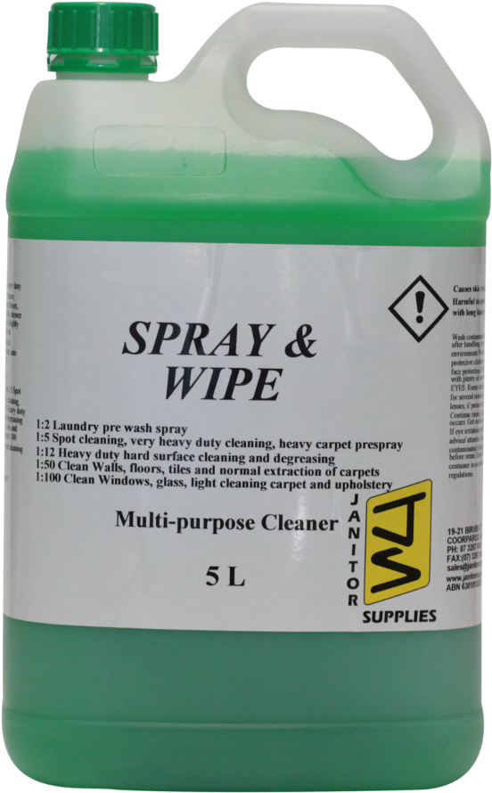 Janitor Supplies Spray & Wipe - Two-liter Bottle (1000x1000), Png Download