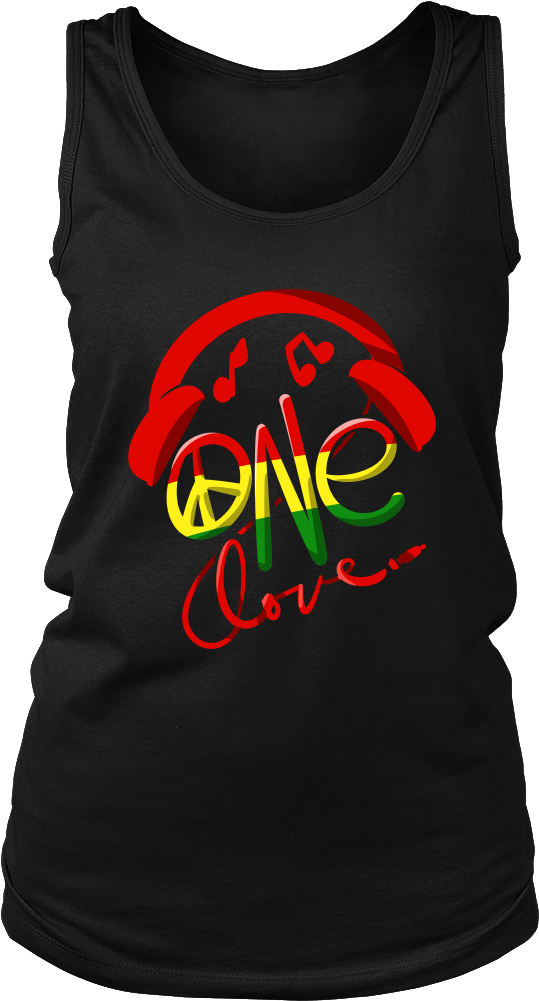 Jamaica One Love Reggae Carribean Music Pride Flag - Shirt (1000x1000), Png Download