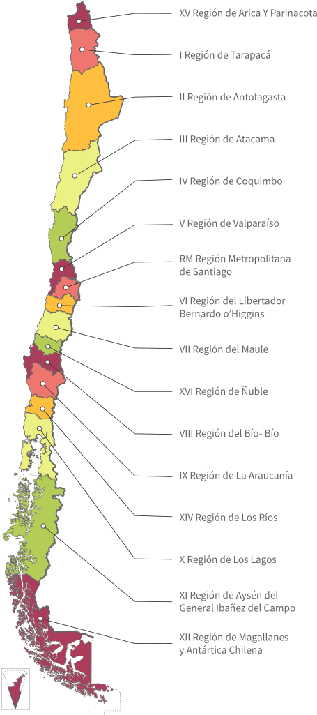 Mapa Chile Png (500x1024), Png Download