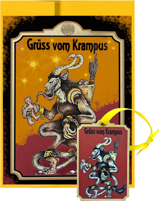 Krampus Post Card & Ornament - Cartoon (523x690), Png Download