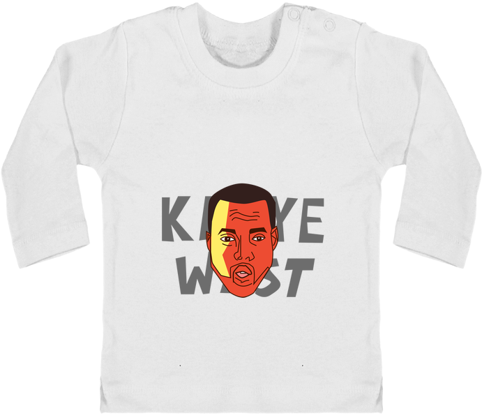 T-shirt Bébé Manches Longues Boutons Pression Kanye - Active Shirt (690x850), Png Download