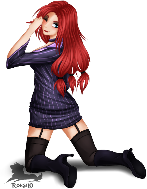 Mafia Art - Miss Fortune Mafia Anime (537x702), Png Download