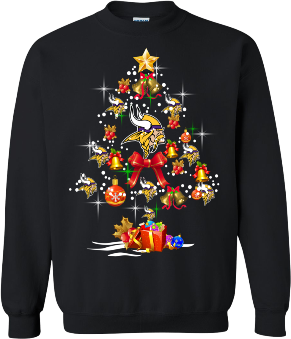 Minnesota Vikings Christmas Tree Sweatshirt - Bendy I M Outta Here (1155x1155), Png Download