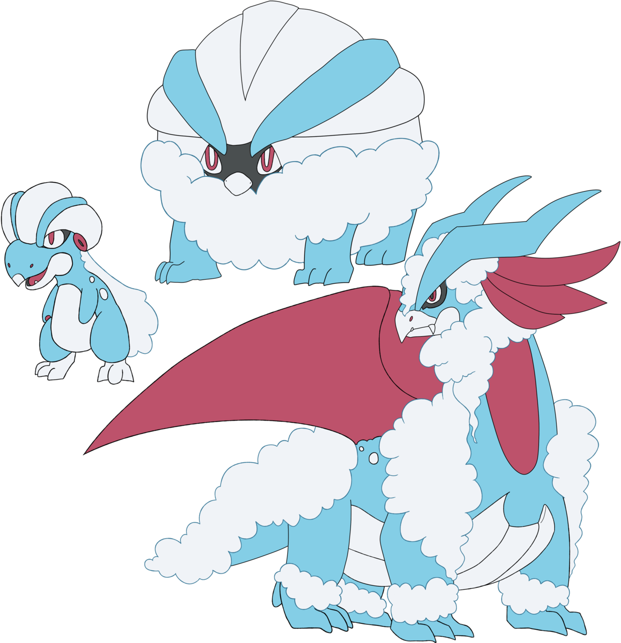 “a Bagon/swablu Cross Breed ” - Cartoon (1280x1280), Png Download