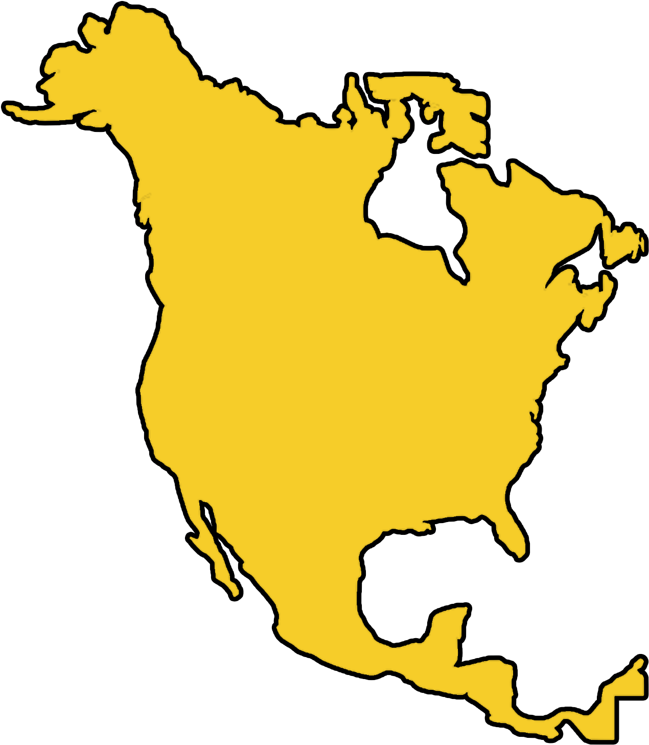 North America Map (2100x1500), Png Download