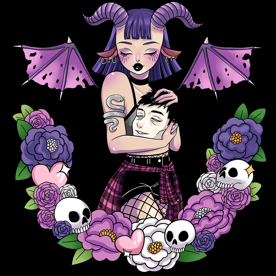 Illustration - Succubus - Cartoon (900x900), Png Download