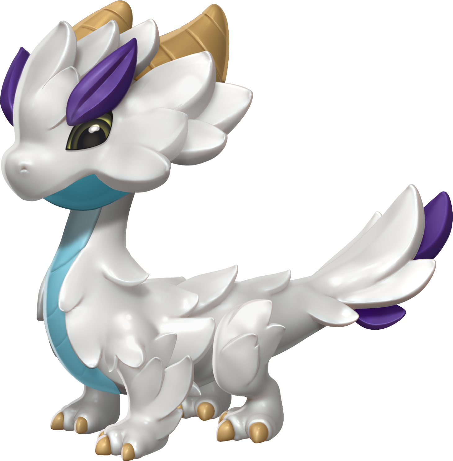 Icefeather Dragon Baby - Cartoon (1460x1485), Png Download