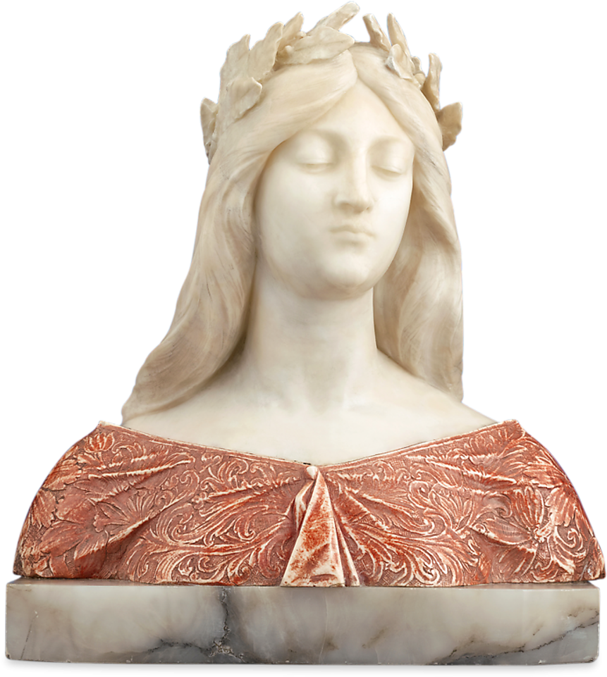 Alabaster And Onyx Bust By G - Sculpted Marble Hair (1080x1080), Png Download