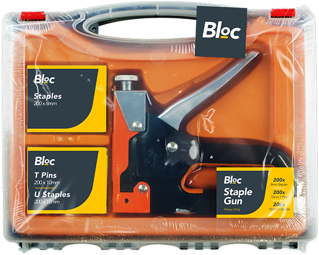 Bloc Industrial Staple Gun In Carry Case 200 Staples - Staple (640x496), Png Download