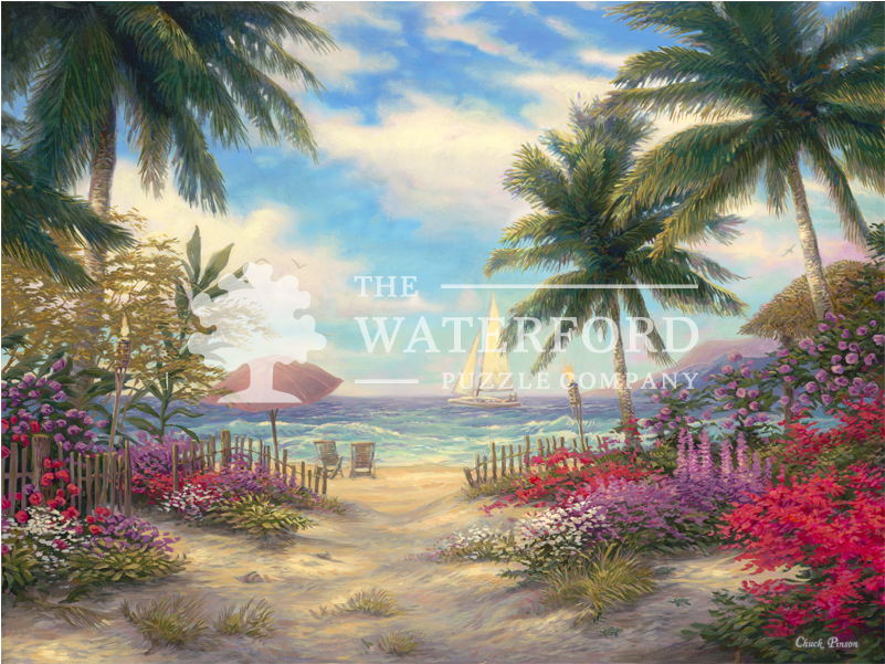 Beach Chairs By The Sea Paintings (800x800), Png Download