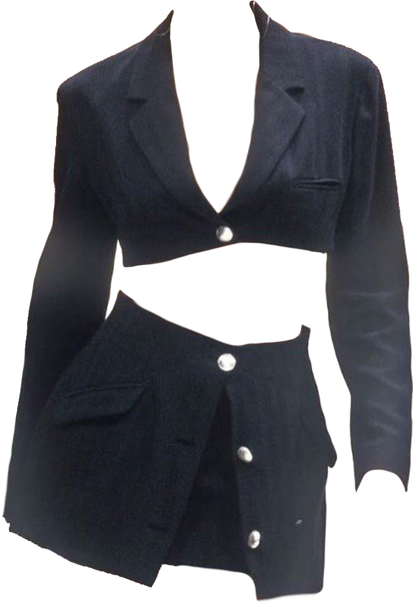 Black Grey Outfit Polyvore Moodboard Filler - Vintage Runway Fashion (1673x2048), Png Download