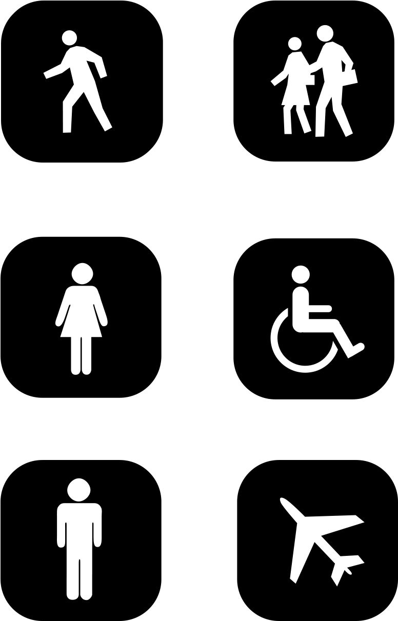 Download HD Black White Icon Men Women Png And Psd - Mall Signs And ...