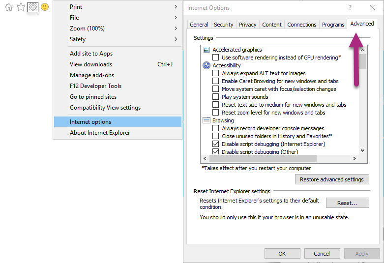 Camwind Internetexplorertools - Reset Internet Explorer (781x535), Png Download