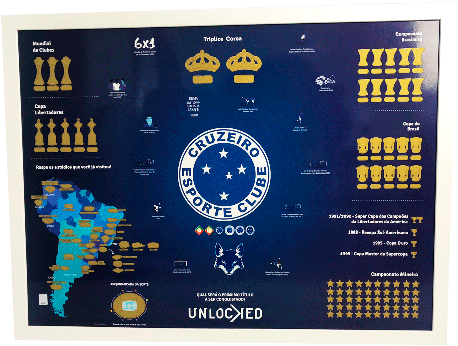 Moldura Branca - Mapa Do Cruzeiro Esporte Clube (1000x749), Png Download