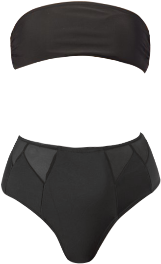 Banda Bikini Top- Black - Briefs (731x1024), Png Download
