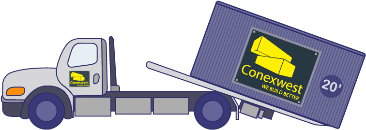 Tow Truck Container Delivery - Diagram (1189x286), Png Download