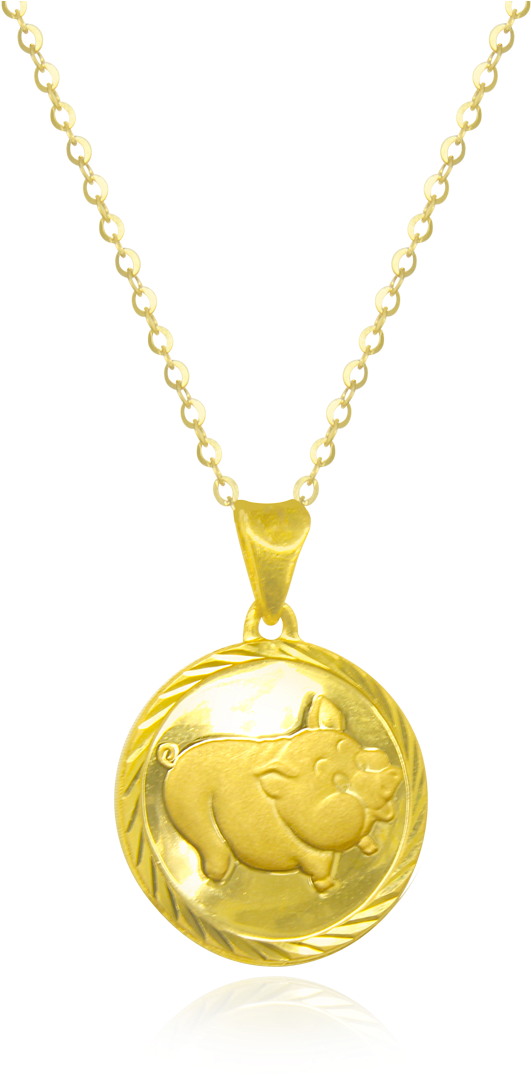 Pua Necklace By Oro China Jewelry - Gold Pendant (1000x1085), Png Download
