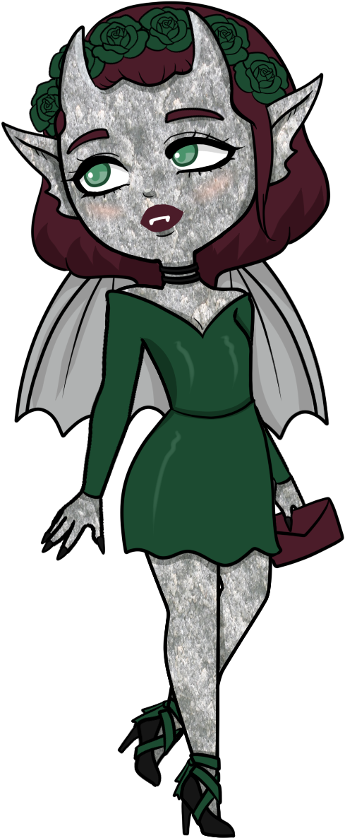 Gargoyle - Cartoon (551x1231), Png Download