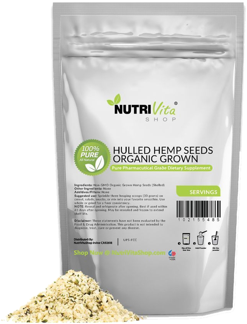 Premium Hemp Raw Shelled Seeds - Lysine Powder (1227x1280), Png Download