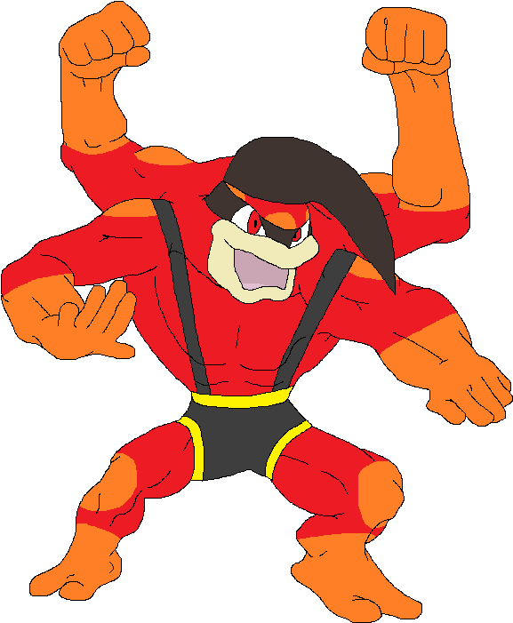 Olpiumian Machamp - Cartoon (608x732), Png Download