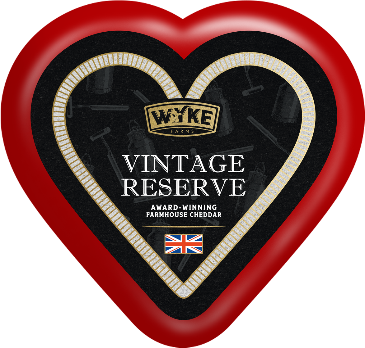 Limited Edition Red Heart Vintage Cheddar Truckle - Wyke Farms (1463x1354), Png Download