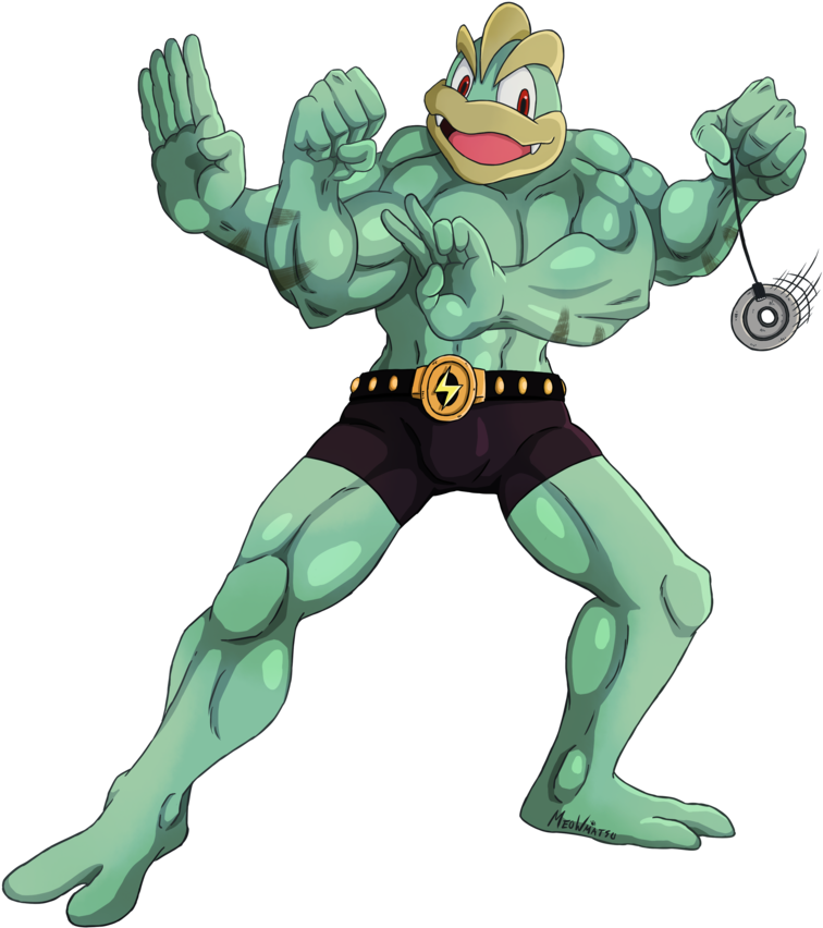 Machamp - Cartoon (800x914), Png Download
