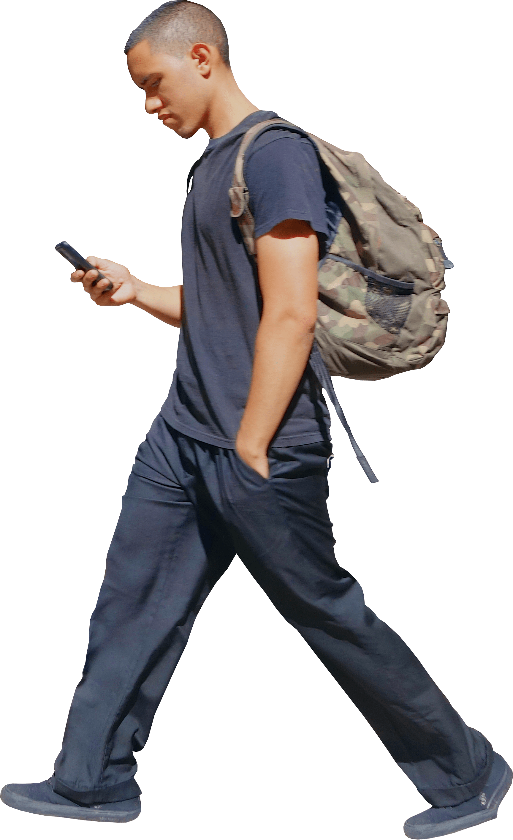Download Person Walking Side View - Person Walking With Phone - HD