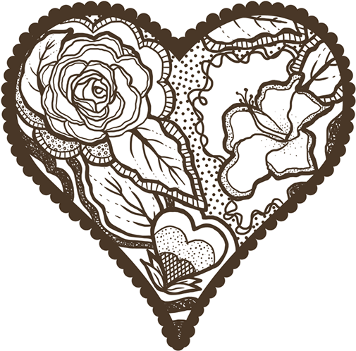 Silk-screen Print - Heart (600x519), Png Download