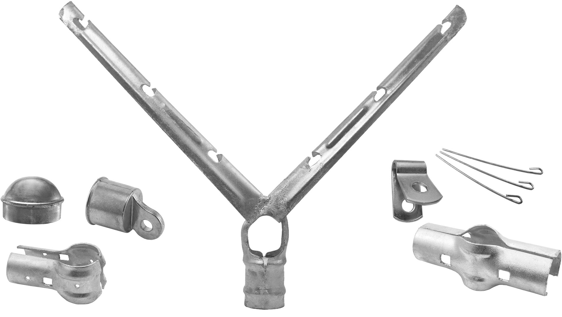 Chain Link Fencing Parts - Sujetador De Alambre De Puas (2000x1111), Png Download