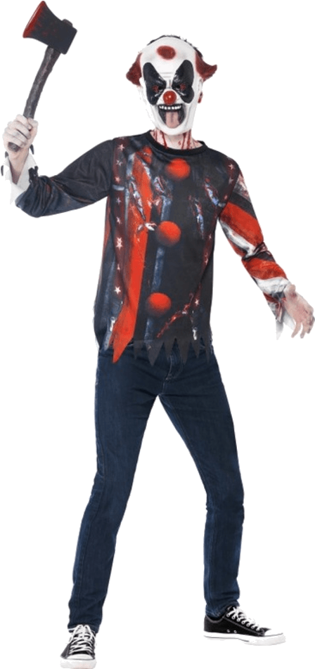 Teen Halloween Sinister Creepy Clown Kit - Creepy Transparent Clown (600x951), Png Download