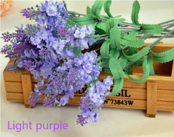 10 Heads Artificial Lavender Silk Flower Bouquet Wedding - Flower Bouquet (600x600), Png Download