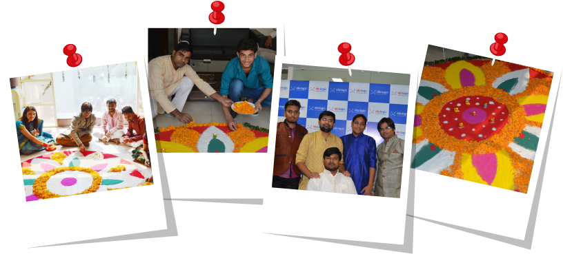Ethnic Wear And Rangoli At Diwali Celebration At Ids - Craft (823x400), Png Download