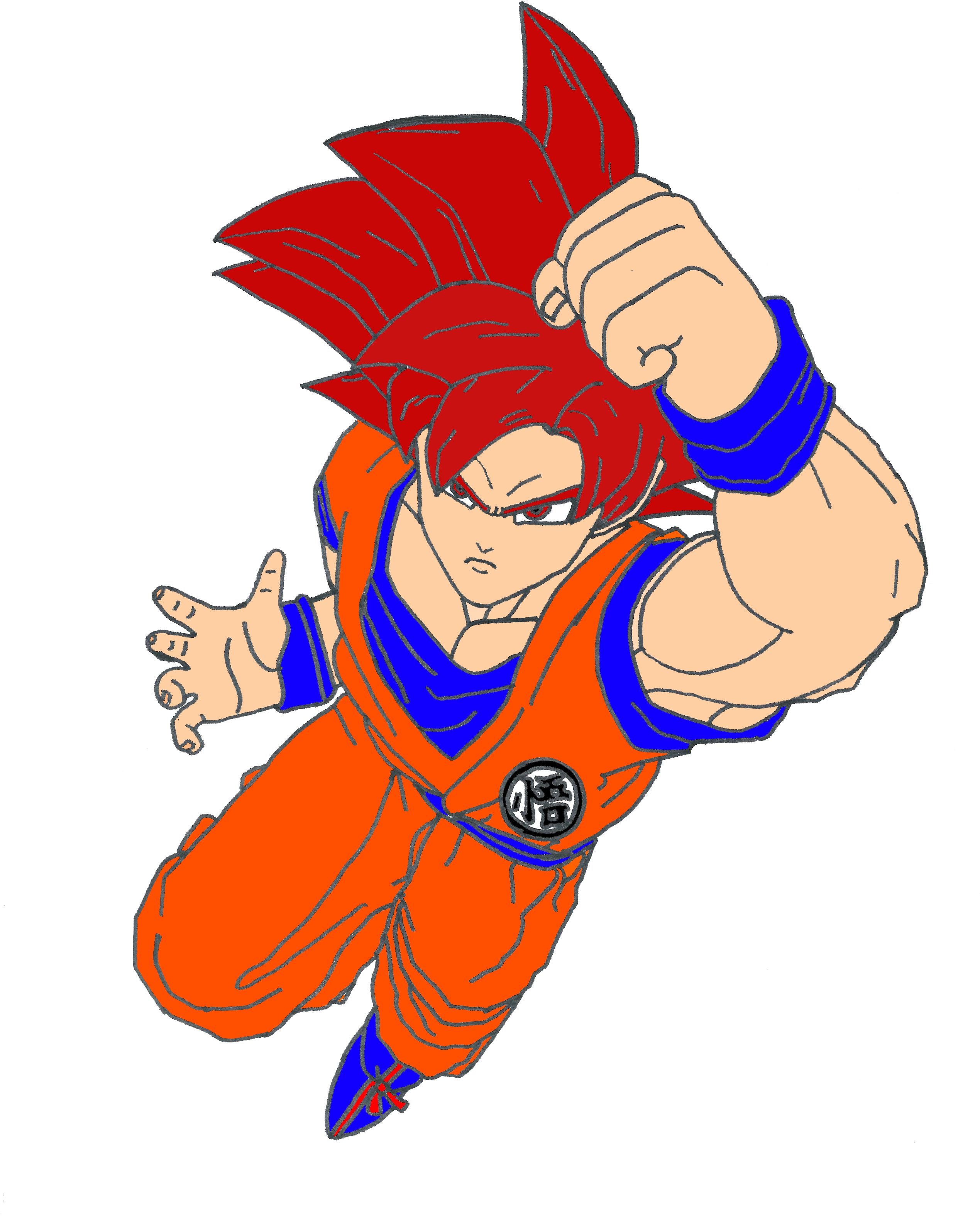 Dragon Ball Z Battle Of Gods Super Saiyan God Coloring - Personnage Dragon Ball Z Png (2550x3507), Png Download