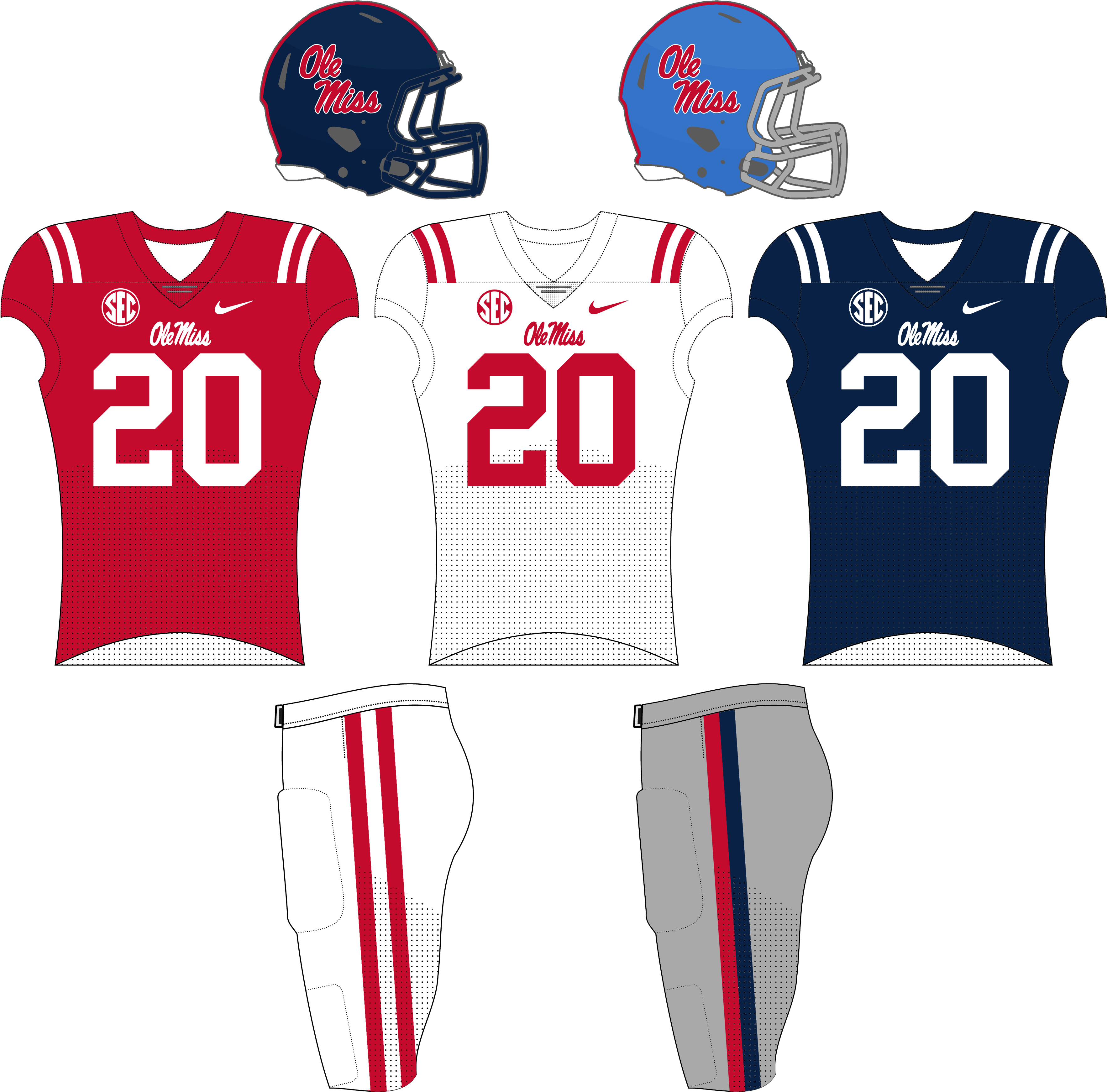 ole miss baby blue football jersey