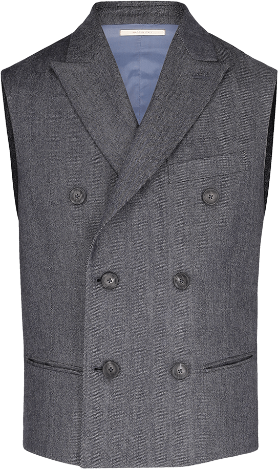 Double Breasted Waistcoat With Denim Effect - Formal Wear (960x1440), Png Download