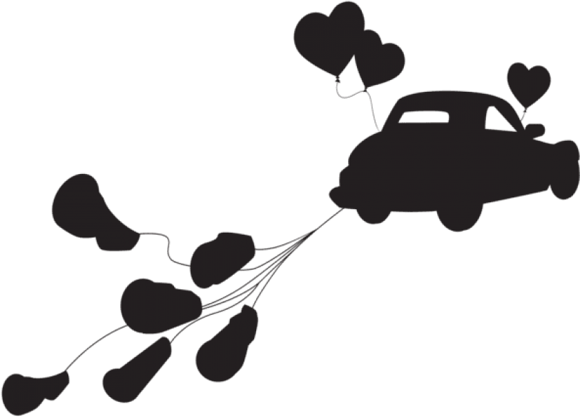 Free Png Wedding Car Just Married Silhouette Png Png - Just Married Car Png (850x612), Png Download