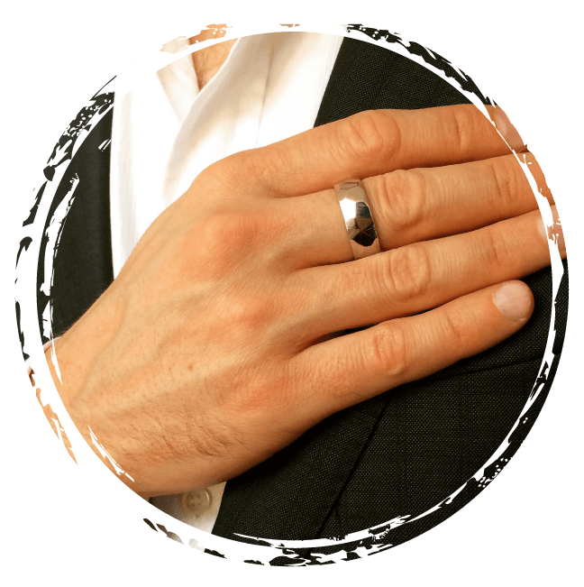 Custom Men's Wedding Bands - Engagement Ring (648x651), Png Download